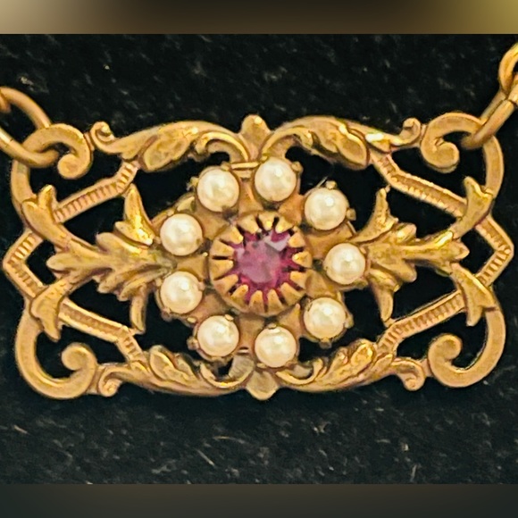 Liz Palacios S.F. Antique Style Beaded Necklace 16” Long Round. - Picture 2 of 6